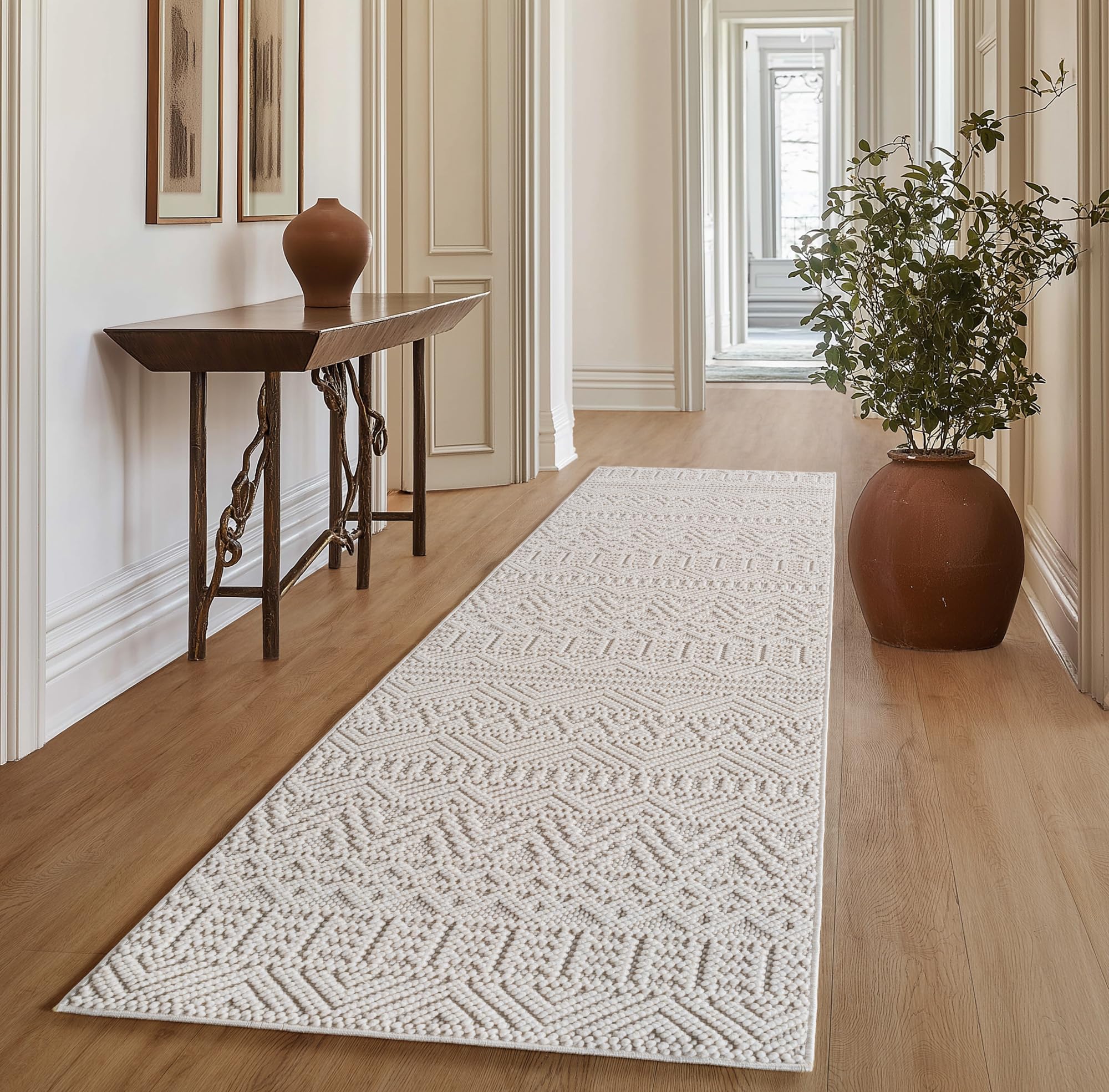 SIMPEX Teppich Bouclé Schlingenflor Skandi Stil Modern Superweich Robust Pflegeleicht für Wohnzimmer Sofabereich Esszimmer Schlafzimmer Küche