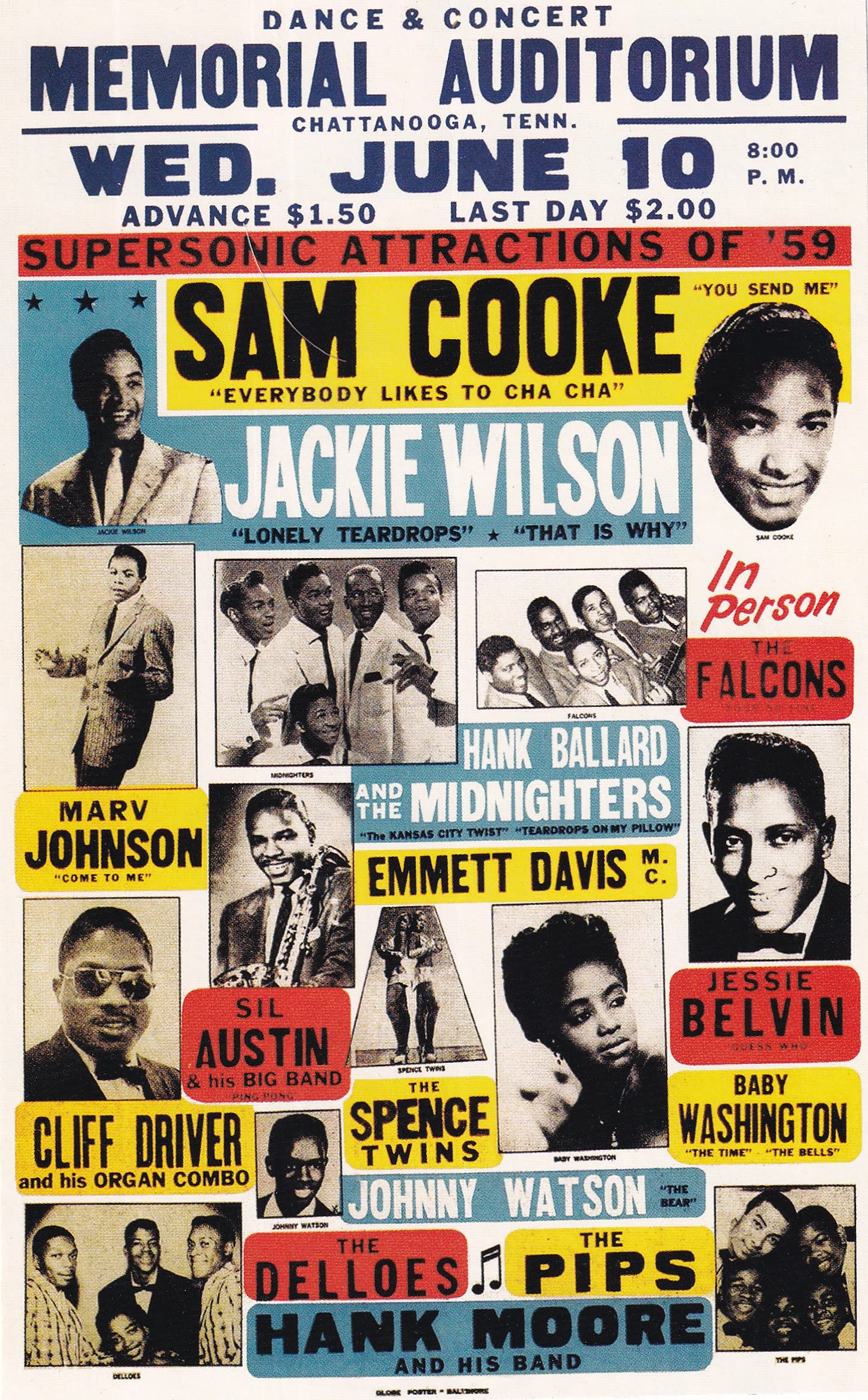 K1 Sam Cooke, Chattanooga, 1959 - Mini Poster/Book Clipping