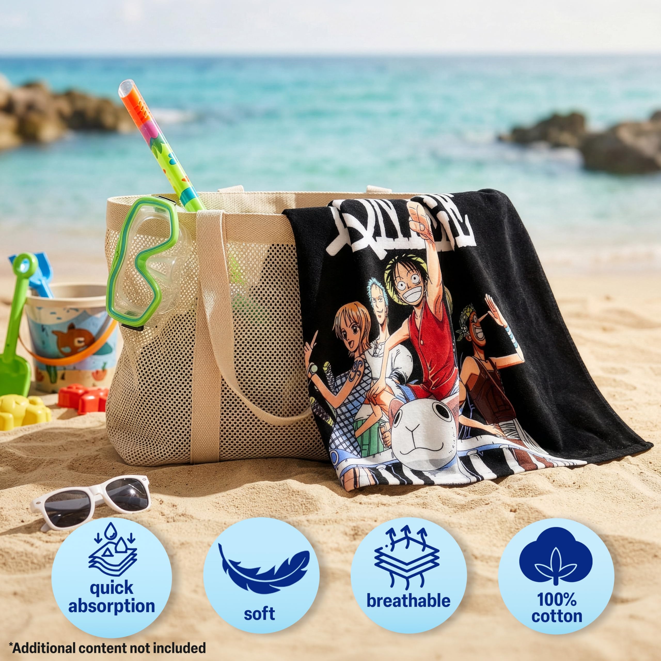 One Piece Incappucciato Asciugamani Bagno Ragazzi, Assorbente Asciugamano Cotone, Piscina, Nuoto e Asciugamano da Mare, Morbido Poncho da Bagno, Accessori Viaggio, Regalo Ragazzi (Multi One Piece)