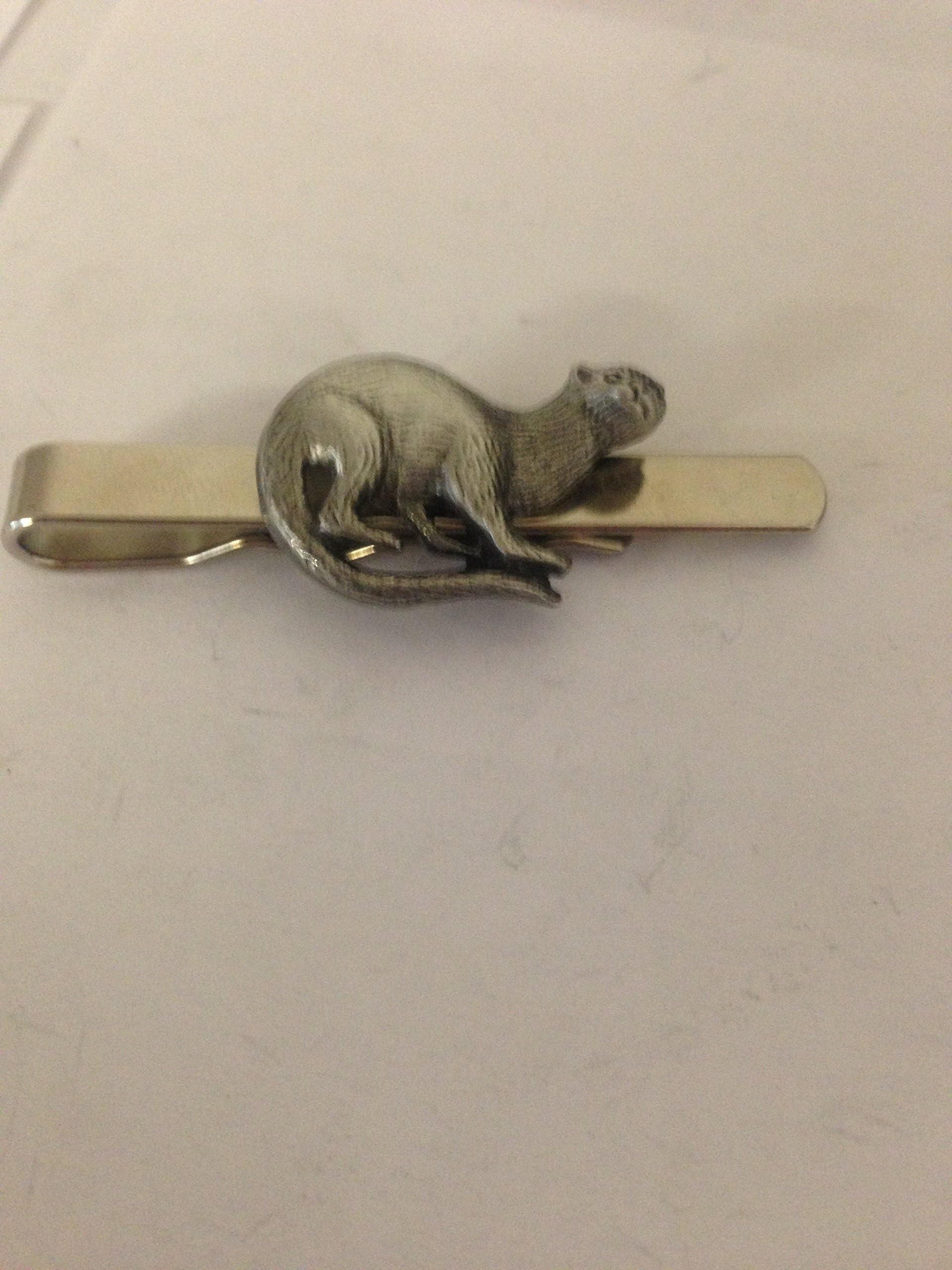 Otter R54 English Pewter emblem on a Tie Clip (slide) Handmade In Sheffield