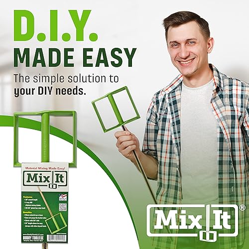 Miniatura 8 de Buddy Tools - Mezclador multimaterial para pintura, resina epoxi, tierra para macetas, compuesto de juntas, paleta de ABS, 18 pulgadas de longitud,