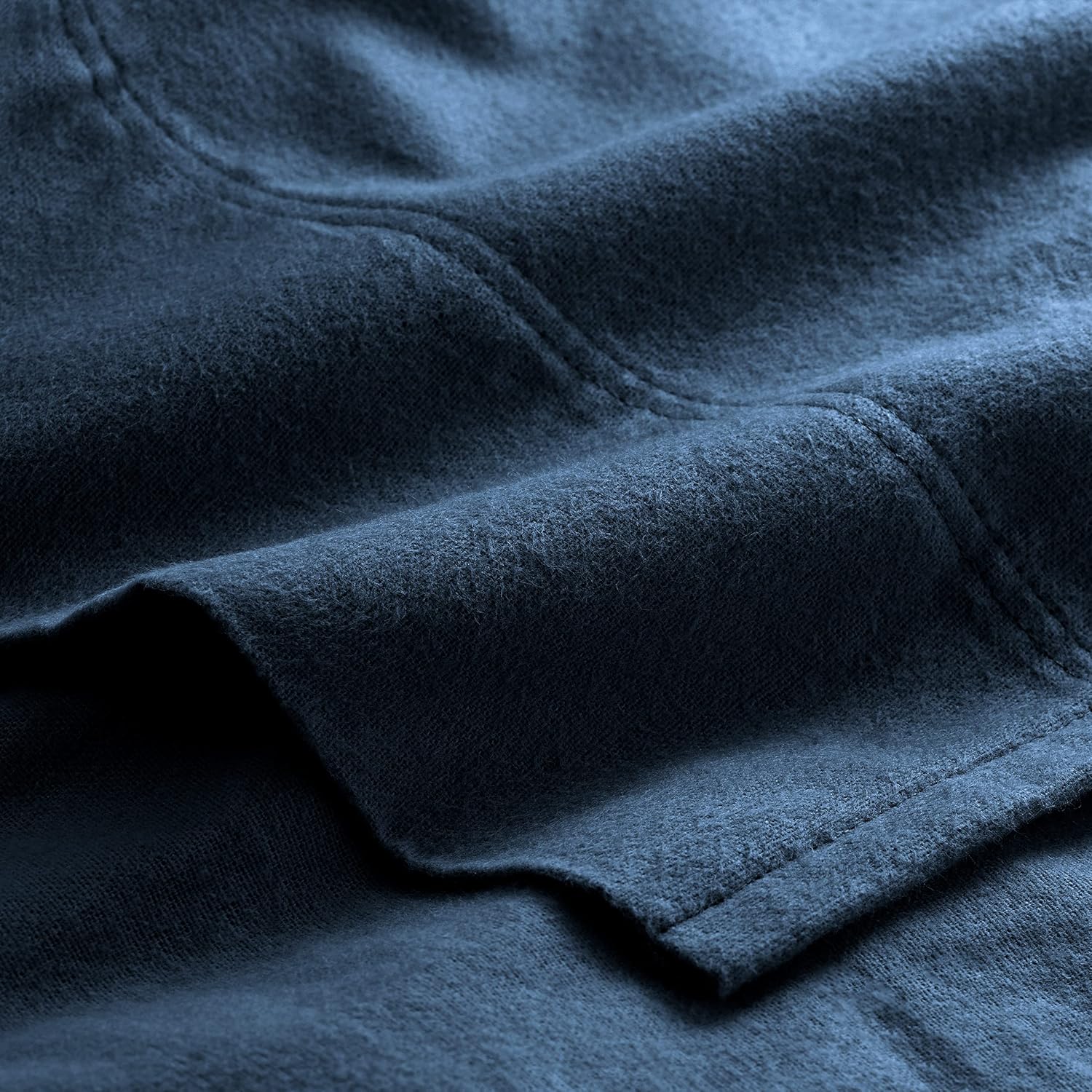 Bare Home Flannel Sheet Set 100% Cotton Twin Extra Long, Velvety Soft Heavyweight - Double Brushed Flannel - Deep Pocket (Twin XL, Dark Blue) : Home & Kitchen