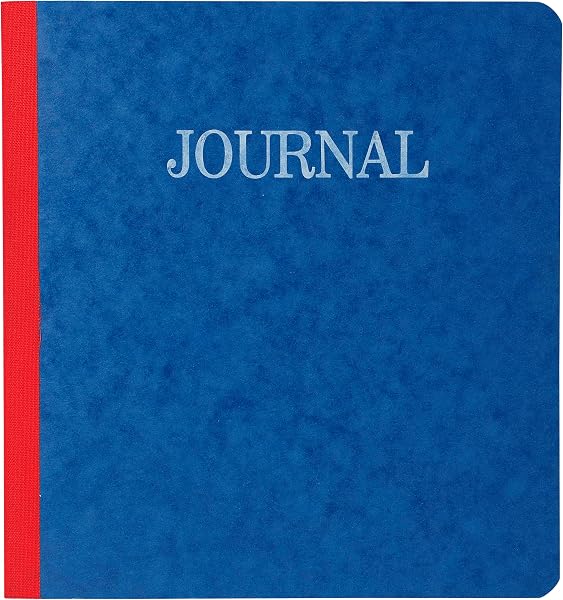 Exacompta - Réf. 900E - Carton de 5 piqûres JOURNAL - format vertical 210 x 190 mm - 80 pages foliotées - couverture en carte lustrée certifiée FSC - 4 coloris bleu, jaune, rouge, vert