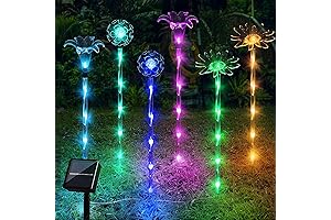 Set of 6 Flowers Solar Lights for Gardens