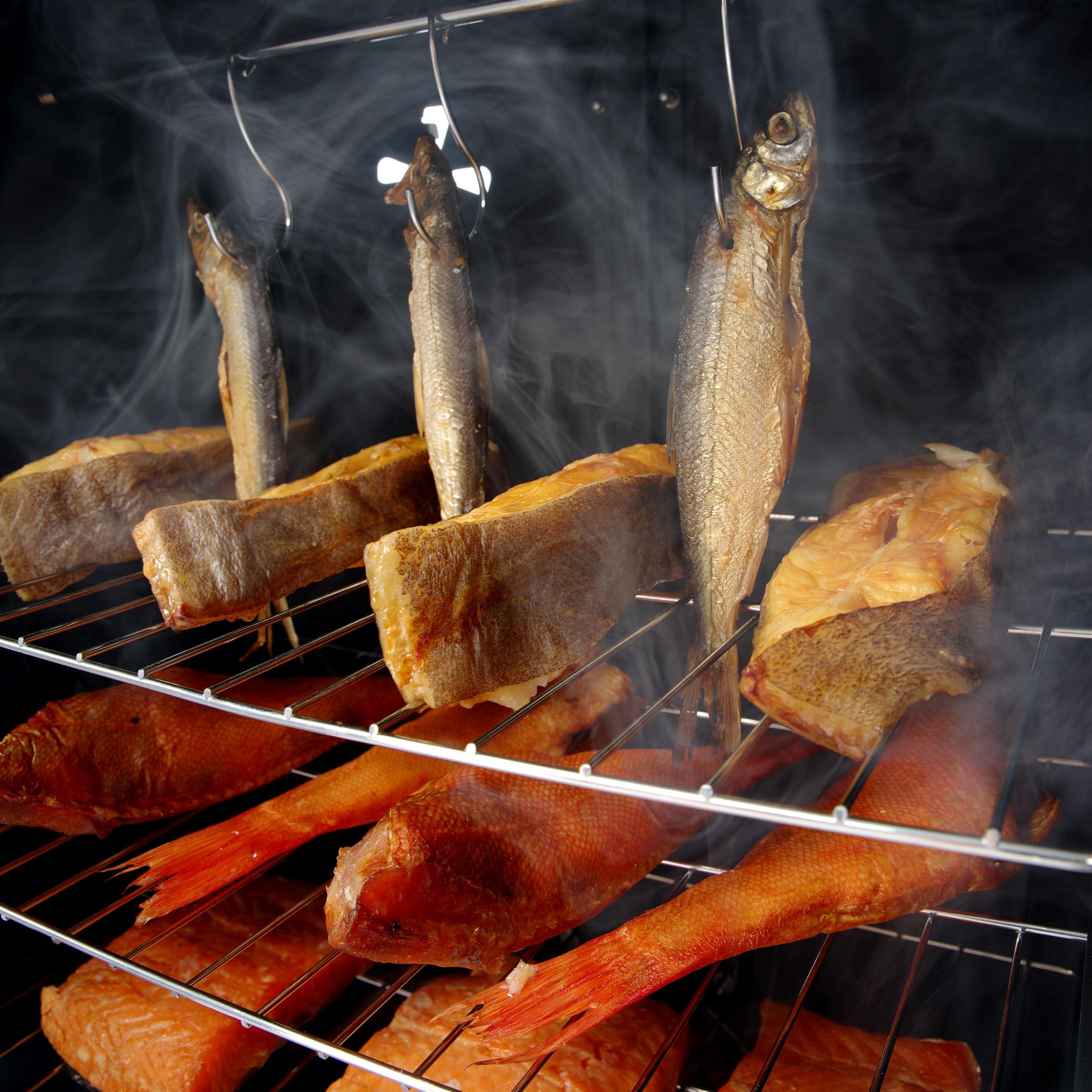 MBH - Ahumador de Alimentos Eléctrico Profesional de Acero Inoxidable con Termostato para Hostelería. Máquina para Ahumar Carne, Pescado y Queso en Cocina Industrial.