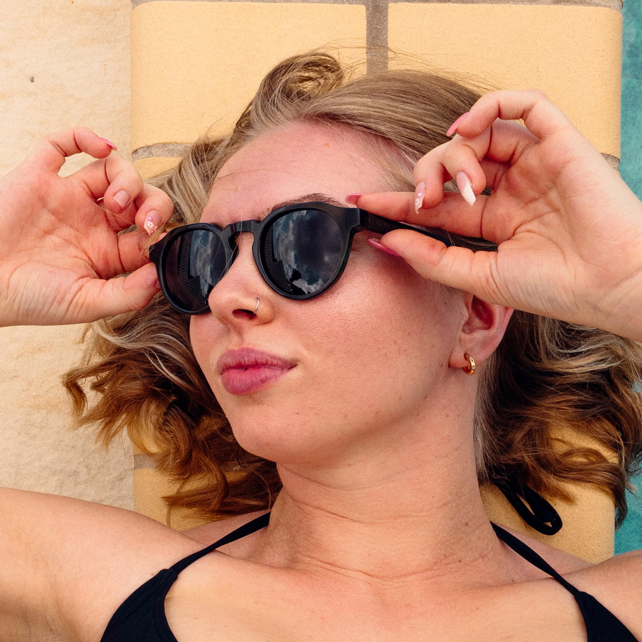 GOWOOD Occhiali da sole rotondi panto in legno uomo e donna | Occhiali premium polarizzati con aste in legno e telaio in acetato | Lenti scure UV400 | Occhiali da sole con protezione UV