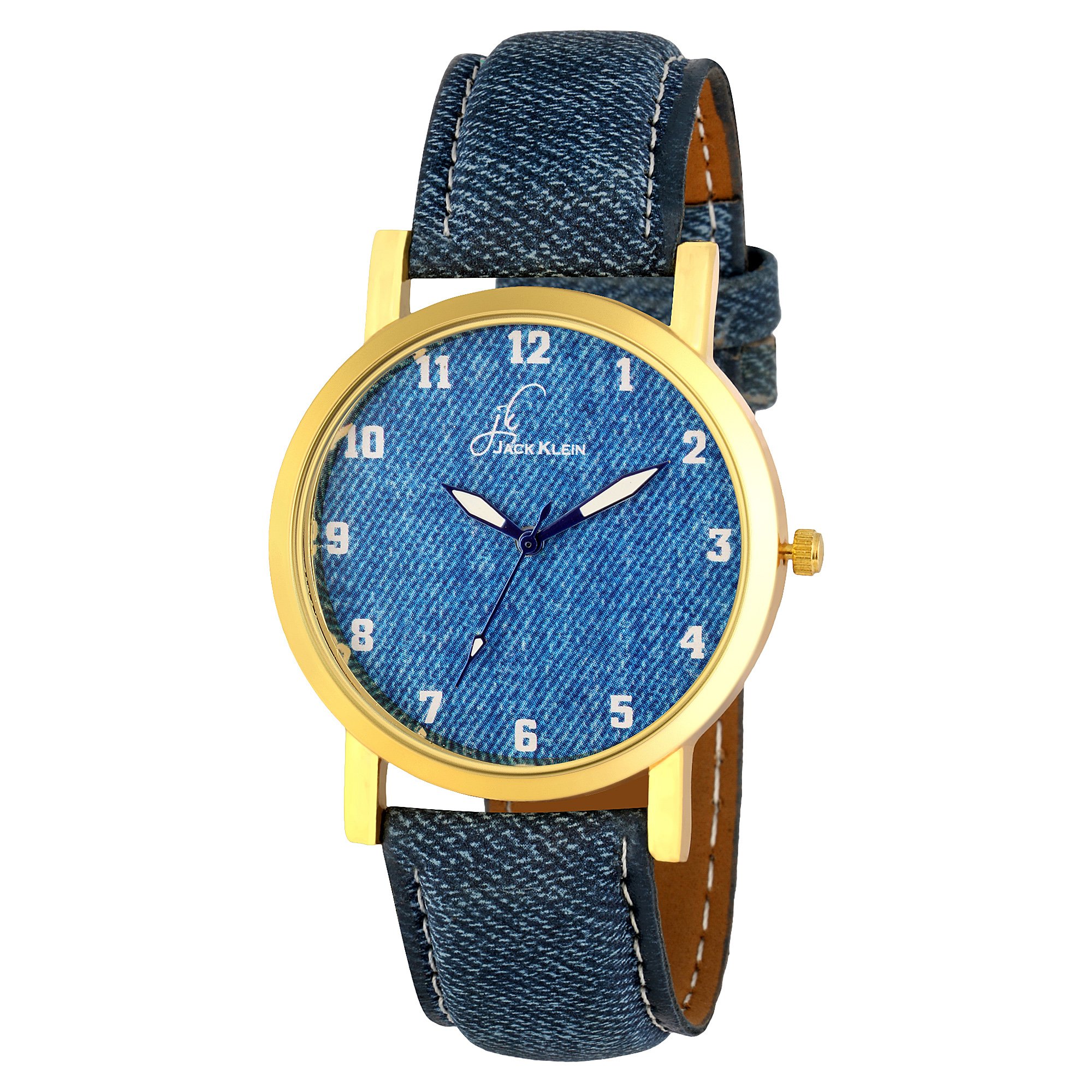Jack Klein Modish Denim Finish Golden Case Wrist Watch (B07F1R9C56) Amazon Price History, Amazon Price Tracker