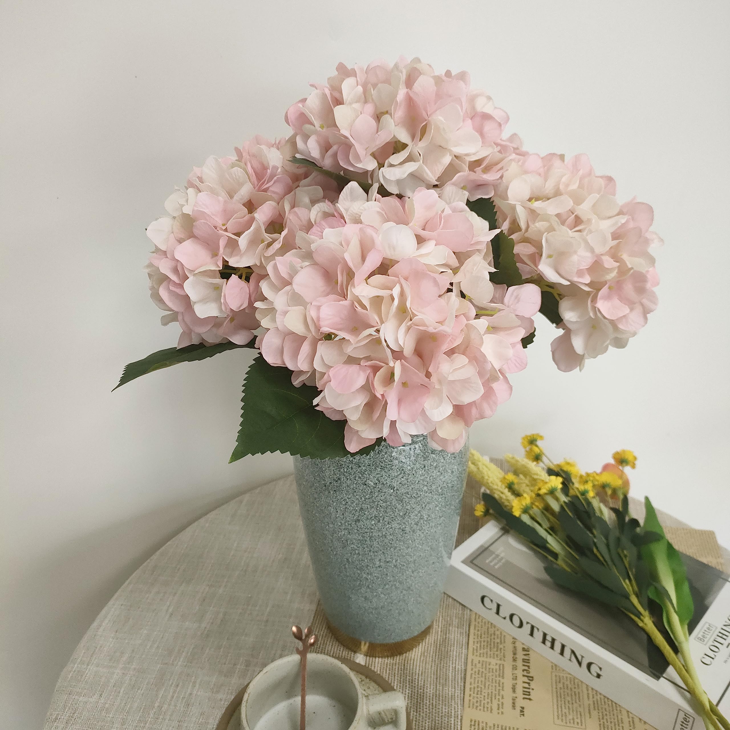 紫陽花(造花)ピンク artificial flowers Amazon.co.jp: ピンクアジサイ造花 6個 フェイクアジサイの花 茎付き