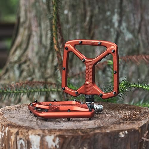Miniatura 9 de Funn Python - Pedales planos de bicicleta - Pedales de bicicleta de plataforma ancha para bicicleta de montaña BMXMTB, eje CrMo de 916 pulgadas