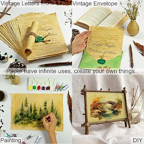 Miniatura 10 de Papel de acuarela  Papel de acuarela de arte mixto  5.29 ozm de algodón virgen grueso con borde deckle hecho a mano, 50 hojas (9.5 x 6.5 pulgadas,