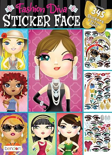Bendon Fashion Diva Create-A-Face 42423 - Bloc para calcomanías