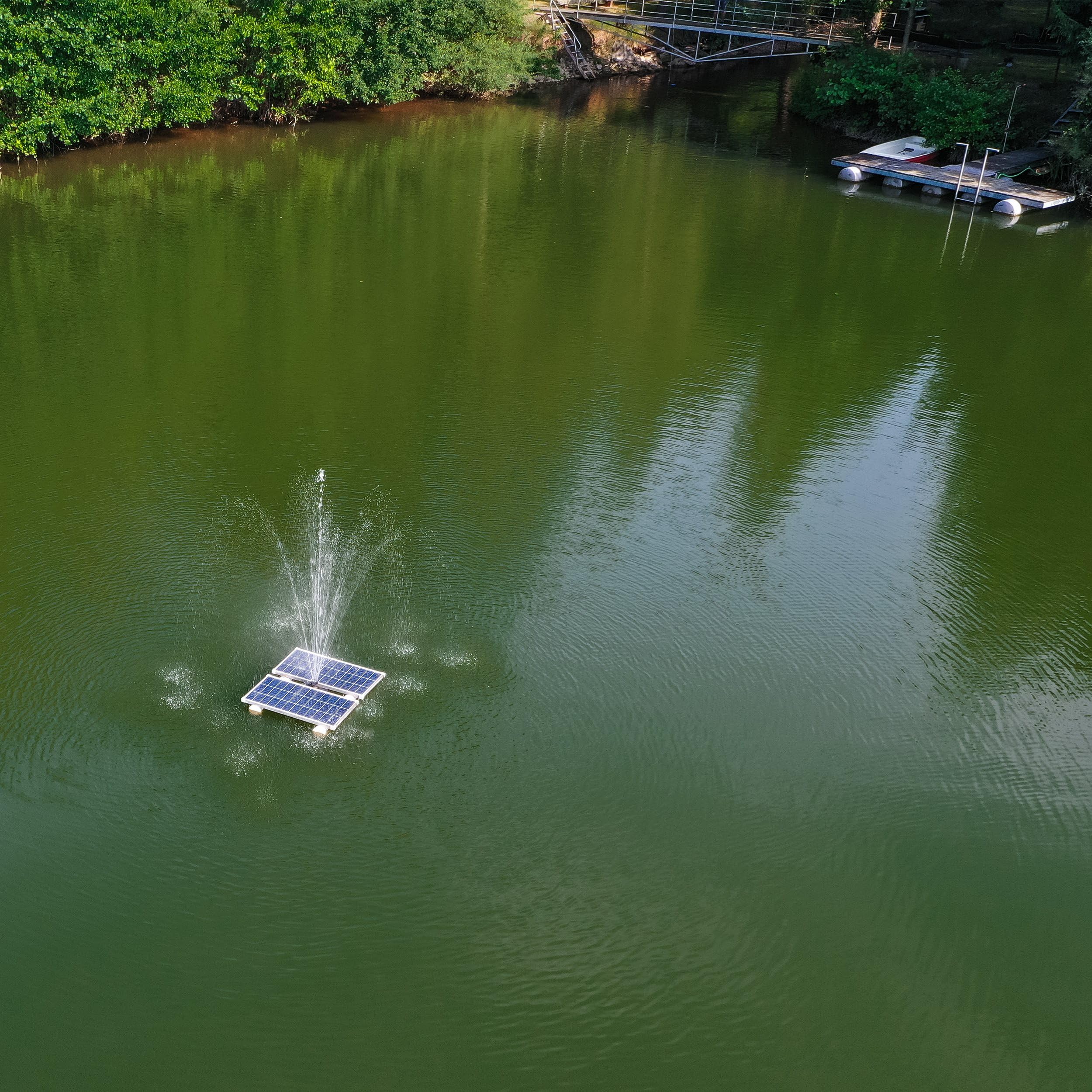 Esotec schwimmender Solar Fischteichbelüfter 160/5000 Profi Power, Fernbedienung, 5050l/h, Teichbelüftung, Teichbelüfter Komplettset 101847