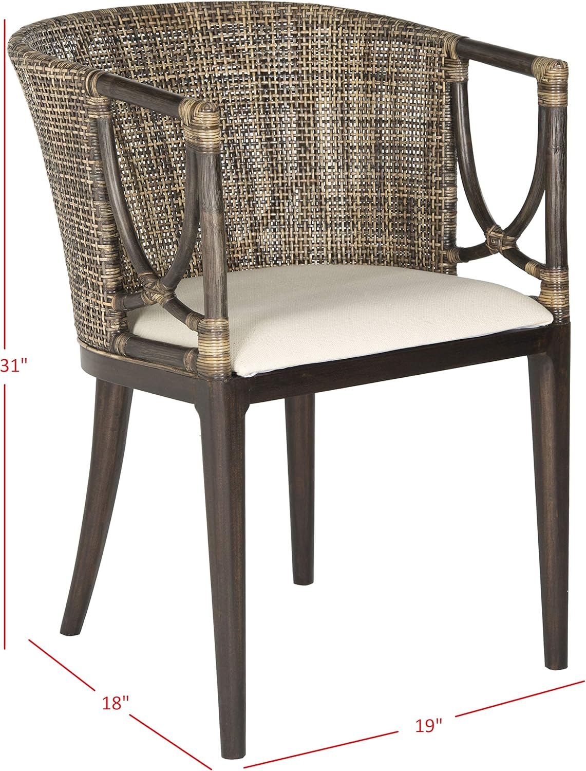 Safavieh Home Collection Beningo and Arm Chair, Brown/Black
