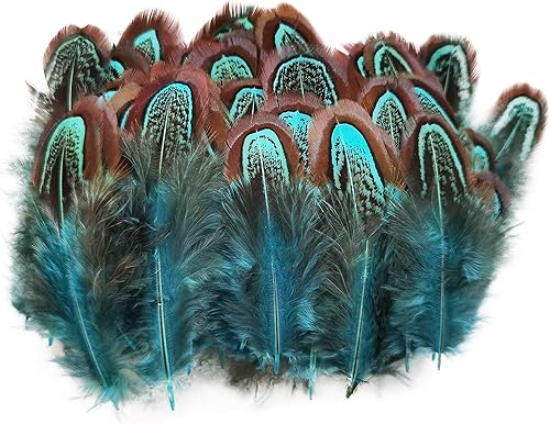 100 plumas de plumaje de faisán natural de 2 a 3 pulgadas, plumas de plumaje para costura, manualidades, accesorios de decoración, color azul