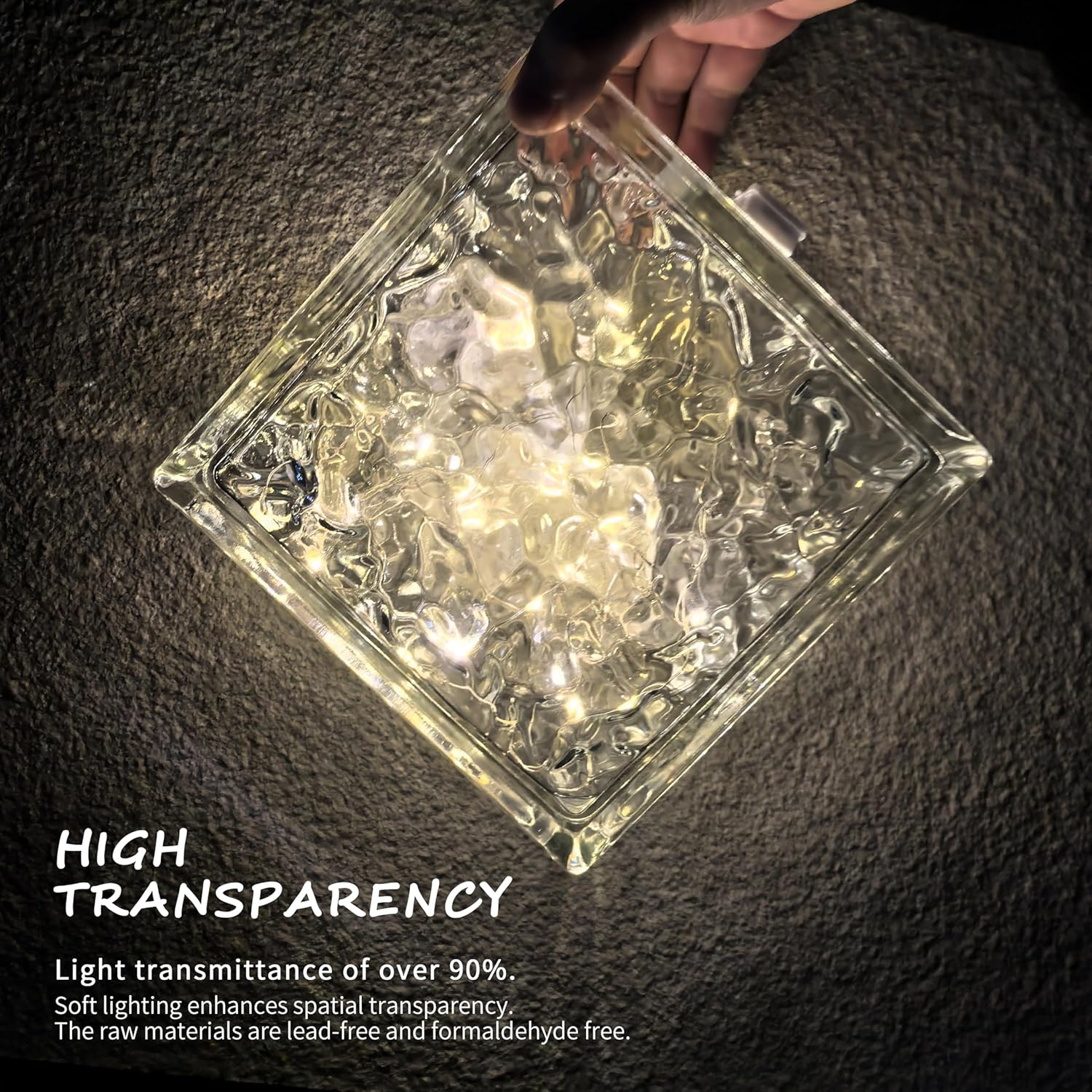 4 Pack-7.48"x7.48"x3.54" High Fully Transparency Square Hollow Glass Brick - Used in Building Fields Such as Restaurant partitions,bathrooms,as Well as for DIY Lighting fixtures etc