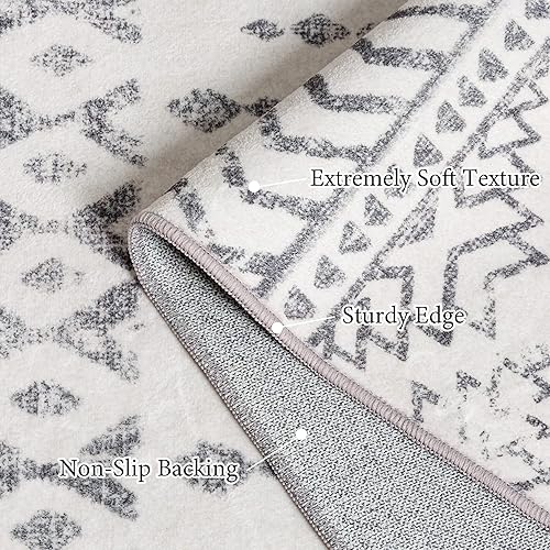 Miniatura 3 de Art&Tuft Alfombra marroquí lavable súper suave de 4 x 6 pies, antideslizante, antideslizante, para sala de estar, plegable, geométrica, lavable a