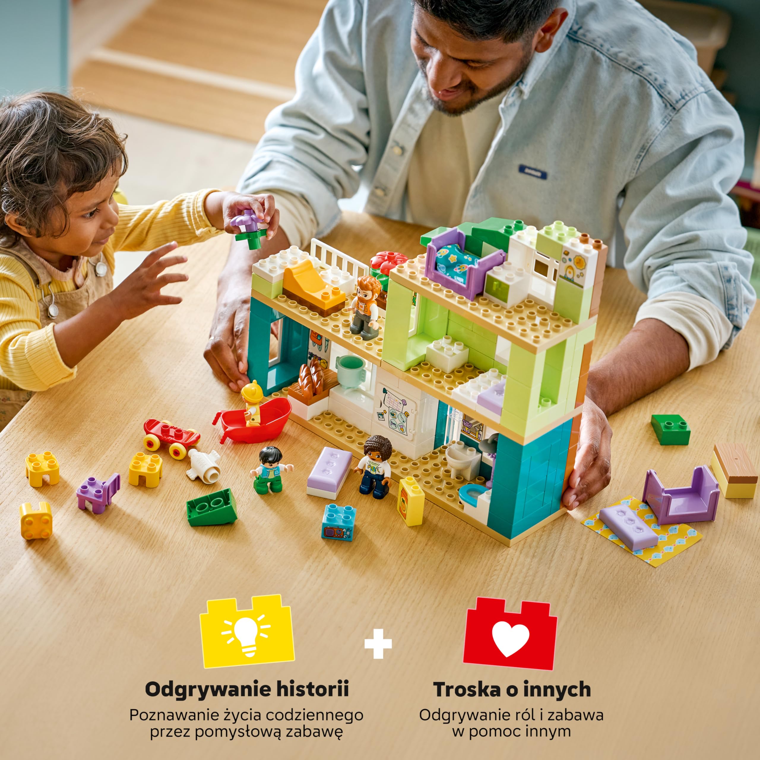 LEGO DUPLO Nowoczesny dom rodzinny 3 w 1 z figurkami 10470 | domek 3 w 1, klocki dla 2-latka, prezent dla dziewczynki i chłopca 2+, 166 elementów