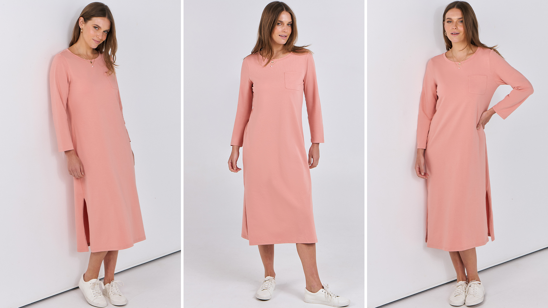 chinese dress ladies Alonza Long Sleeve Knit Midi Dress / Cream | Meshki
