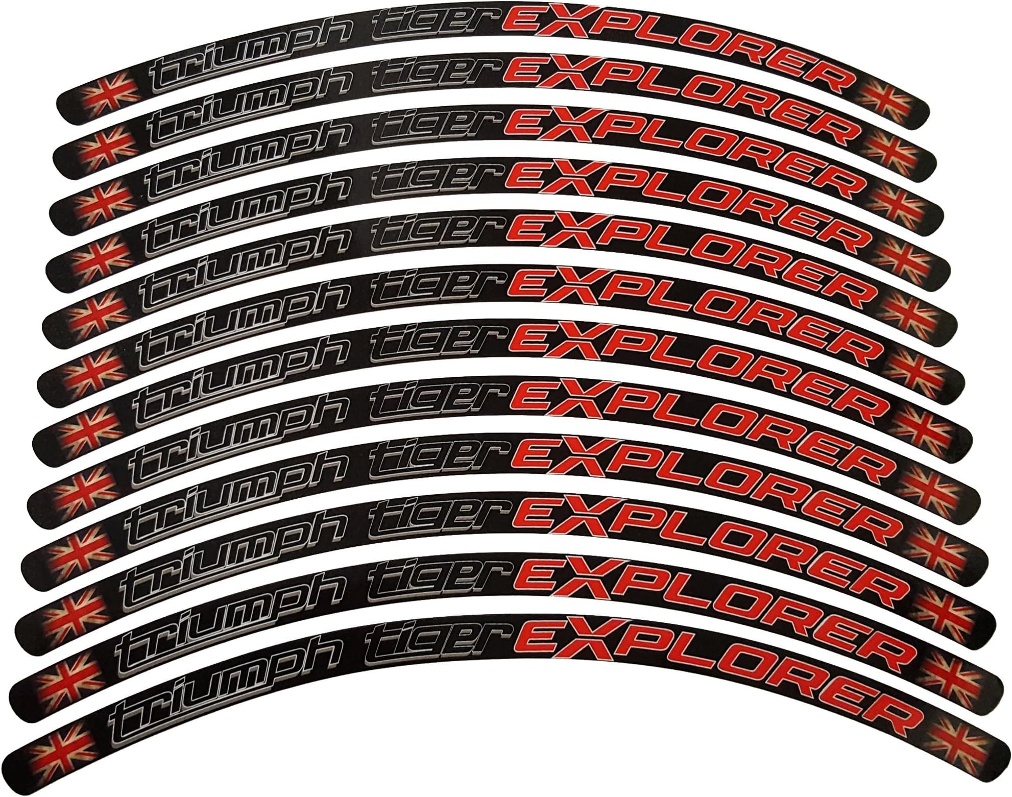Triumph Tiger explorer wheel rim graphics decals stickers x 12 style 1