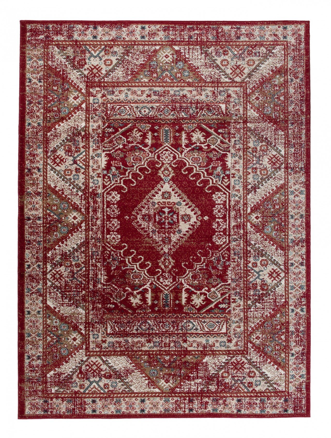 Grand tapis d'orient rouge crème 200x300 tapis de salon doux