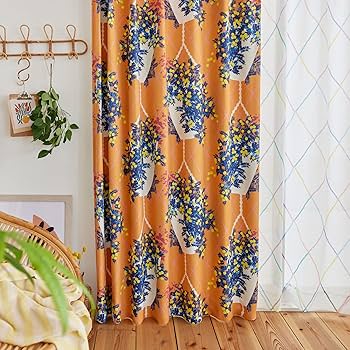 Amazon｜スミノエ(Suminoe) カーテン オレンジ 100×135cm 洗える