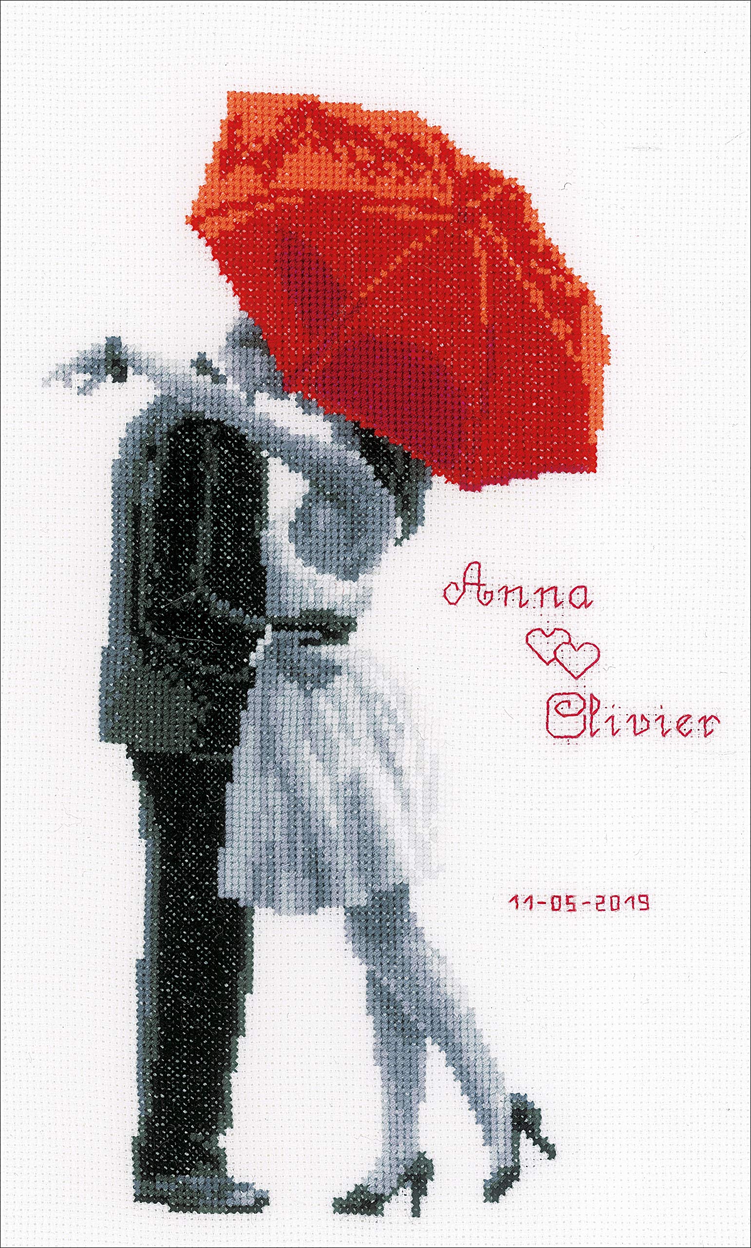 Vervaco N\A Counted Cross Stitch Kit: Under My Red Umbrella, Pn-0166096