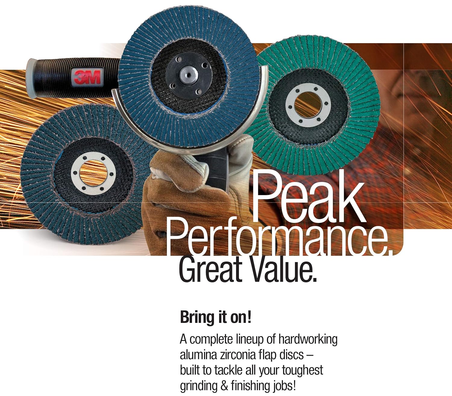 3M Flap Disc 566A, T29 Quick Change, 4 in x 3/8-24, 60, 10 per case
