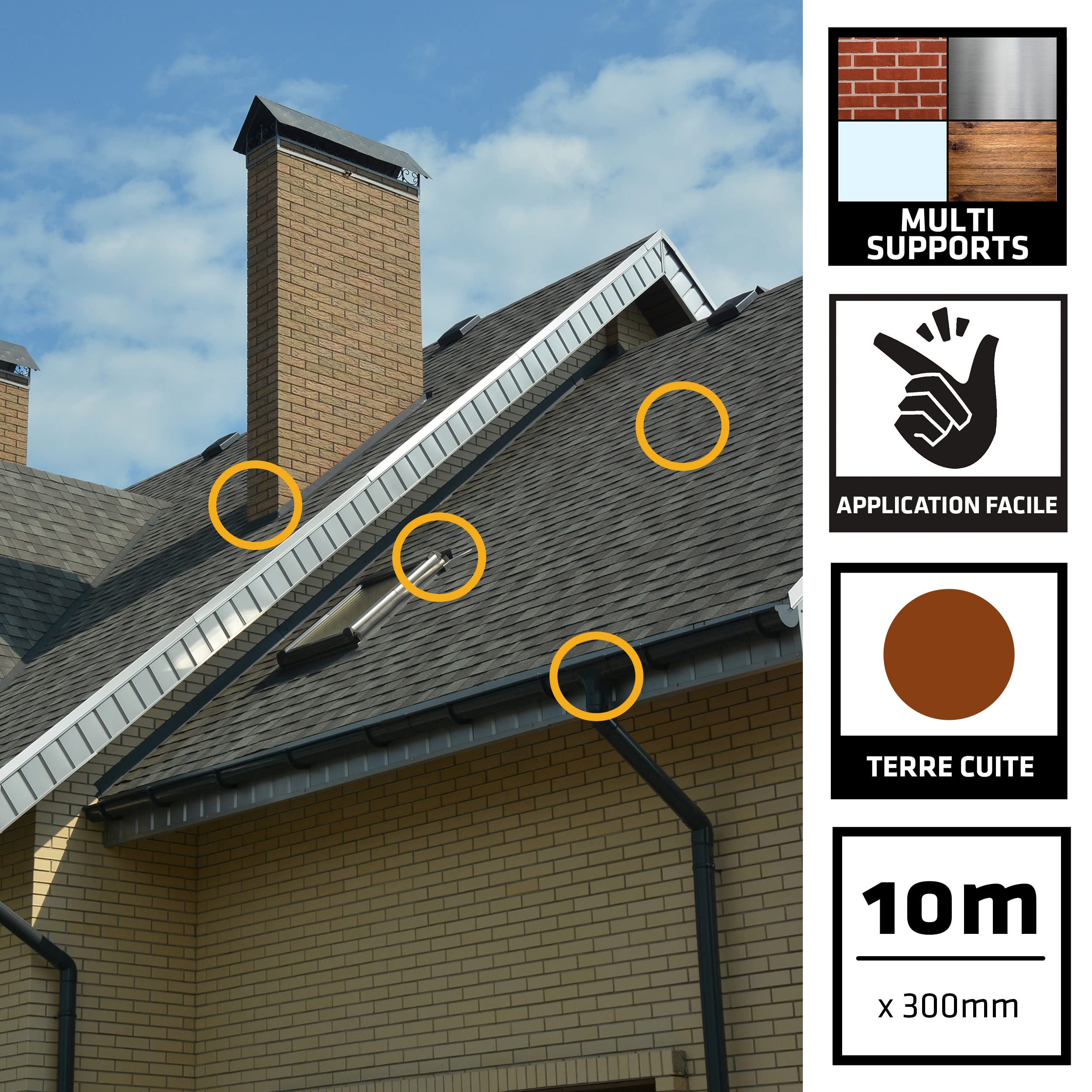 SIKA Multiseal Terre Cuite, Bande d'étanchéité autocollante résistante à la déchirure & Bostik Mastic d’Étanchéité Joint Parfait Toit et Gouttière – Tous Matériaux – Extérieur