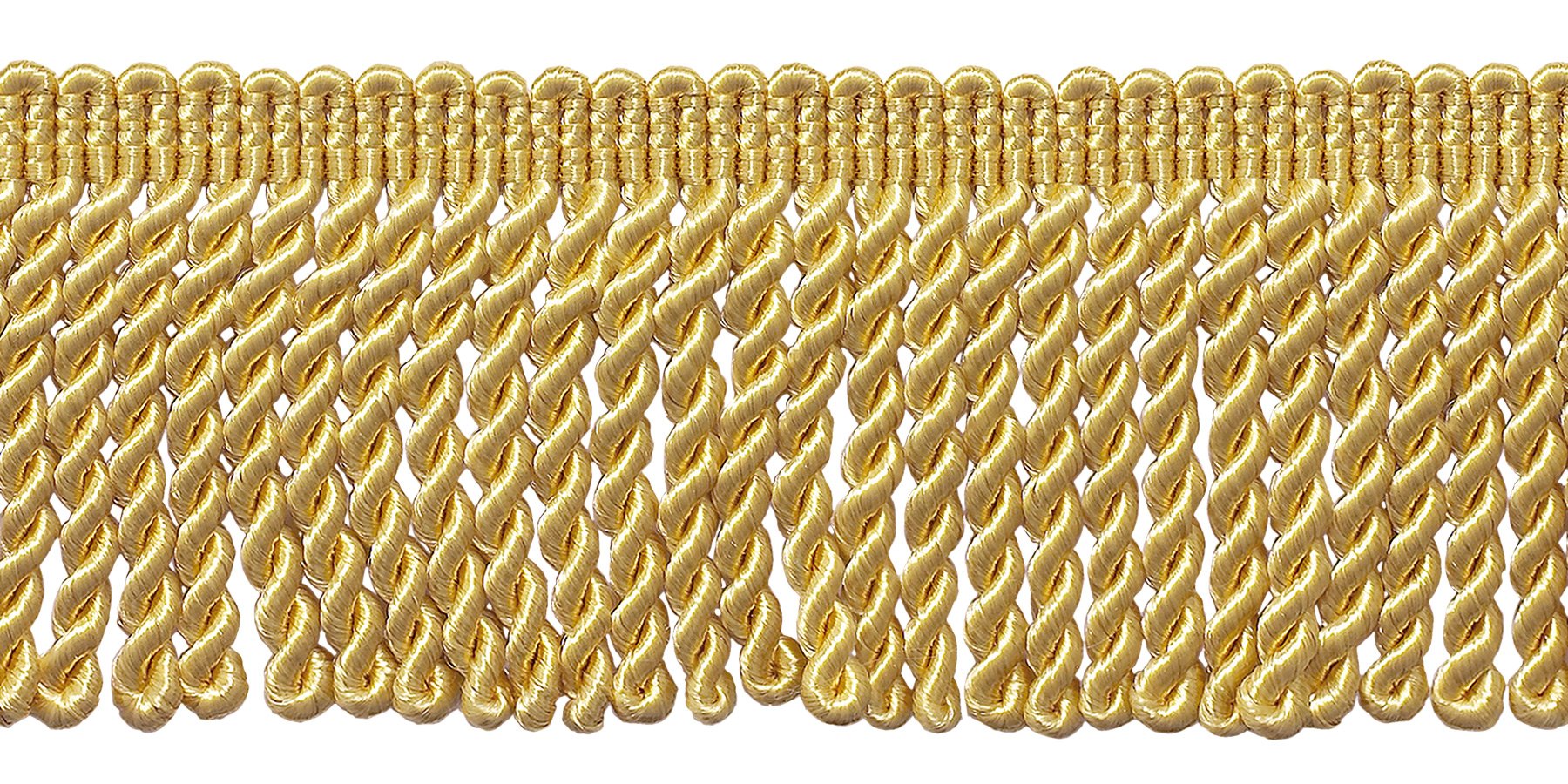 DÉCOPRO 2 1/2" (6cm) Long Bullion Fringe Trim (Style# EF25) Light Gold #B7 (Light Yellow Gold) Sold by The Yard (36"/3 ft/0.9m)
