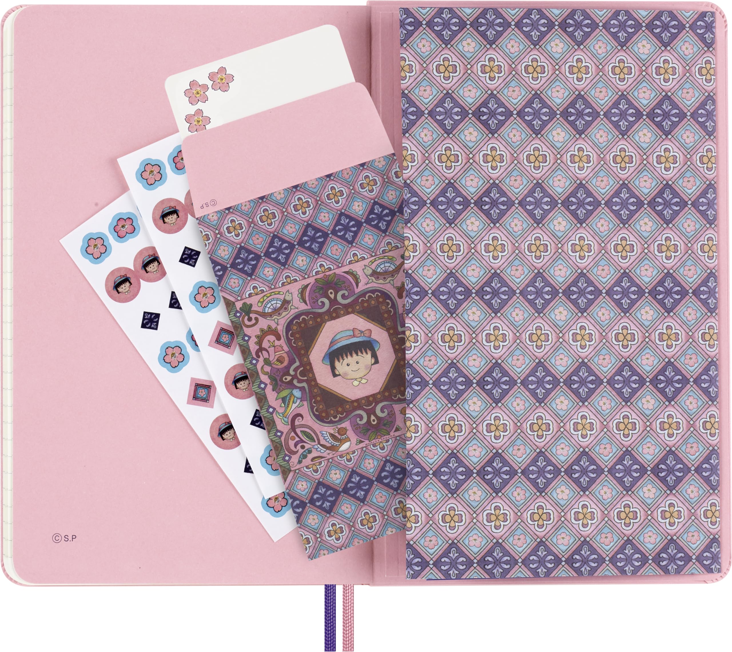 Moleskine Zestaw upominkowy Sakura firmy Momoko Sakura, 2 zeszyty z limitowanej edycji, w linie i jednolitym układzie, twarda okładka i woreczek w pudełku wielokrotnego użytku, kolekcja azjatycka