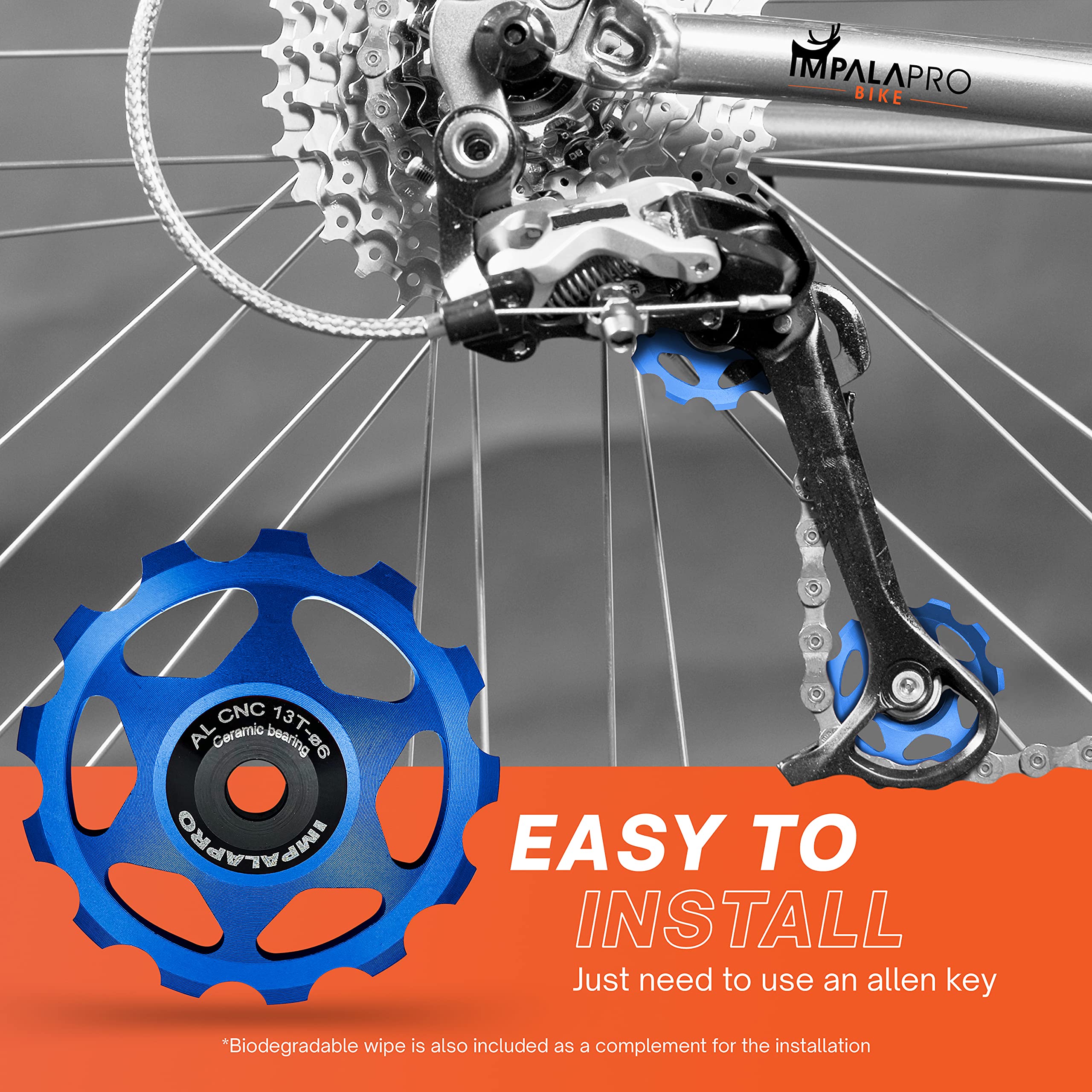 KCNC Jockey Wheels Alluminio Ruote Dentate Con Cuscinetto Ceramico (Coppia - Foto 7