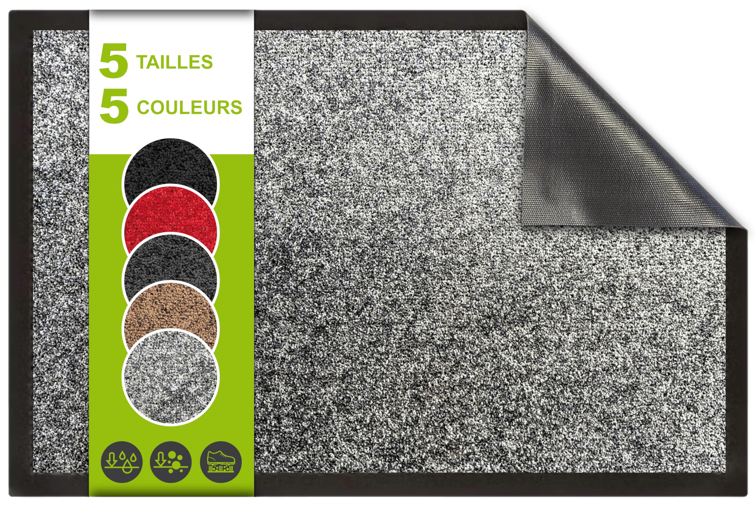 SQUATCH® | Alfombra de Entrada Interior | Felpudo Duradero y Antideslizante | Absorbe Agua y Recoge Suciedad | Fácil de Limpiar | Color sólido (Gris Claro, 90x150cm)