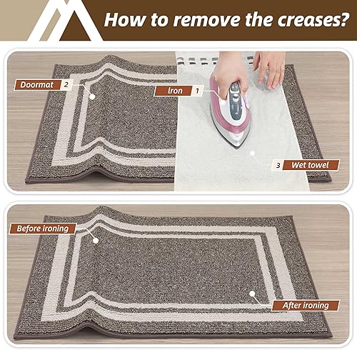 Miniatura 8 de COSY HOMEER Tapetes de cocina antideslizantes de polipropileno grueso para el hogar, lavable a máquina, 24 x 3524 x 60 pulgadas, marco marrón