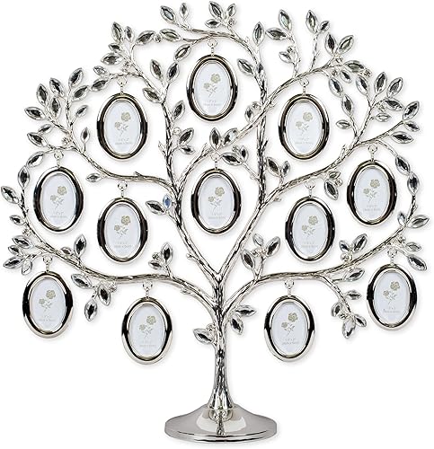 Roman Giftware Inc., Colección Caroline, regalo de reunión familiar, árbol genealógico de 12 pulgadas de alto con 12 fotos, religioso, inspirador,