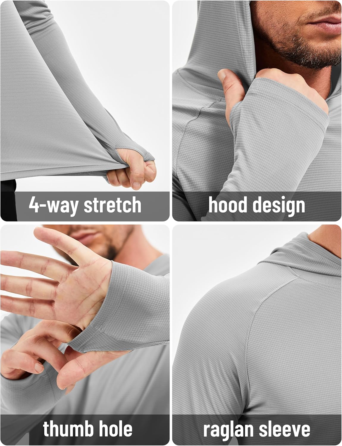 MAGCOMSEN Mens Sun Shirts UPF 50+ Long Sleeve Lightweight Hoodie Quick Dry Performance Workout Hiking Athletic Shirt - Image 4