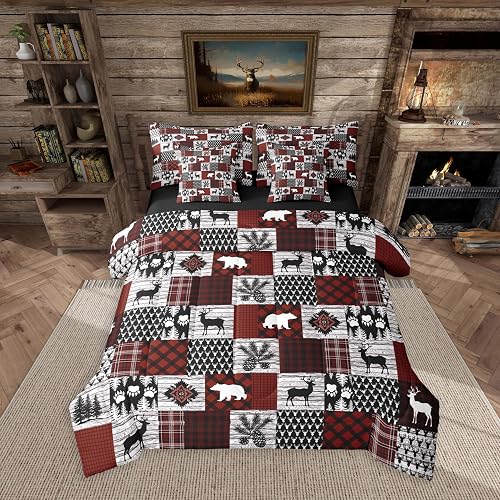 Feelyou Cabin Comforter Set Queen Size 7 Pieces for Kids Boy