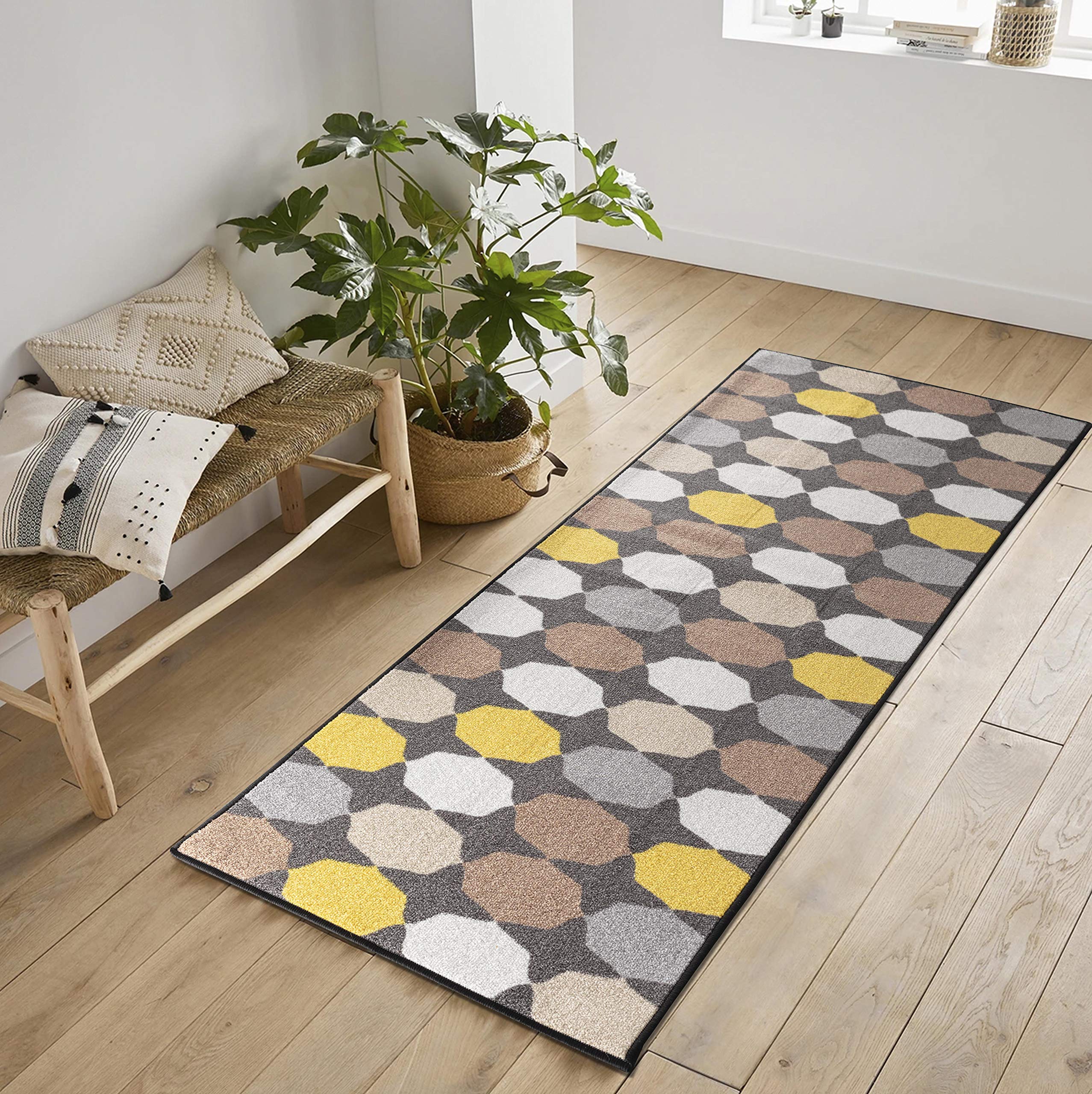 Washable Door Mat Kitchen Mats Non Slip Geometrical Design Hall Runner- Indoor Door Mat - Hallway-Passage Corridor Doormats - Floor Mat — view 119