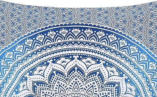 Vista 175 de Popular Handicrafts Tapestry Wall Hanging Hippie Ombre Mandala Bohemian HippyMetallic Shine Intricate Indian Tapestries Bedspread 84 x 90 Inches