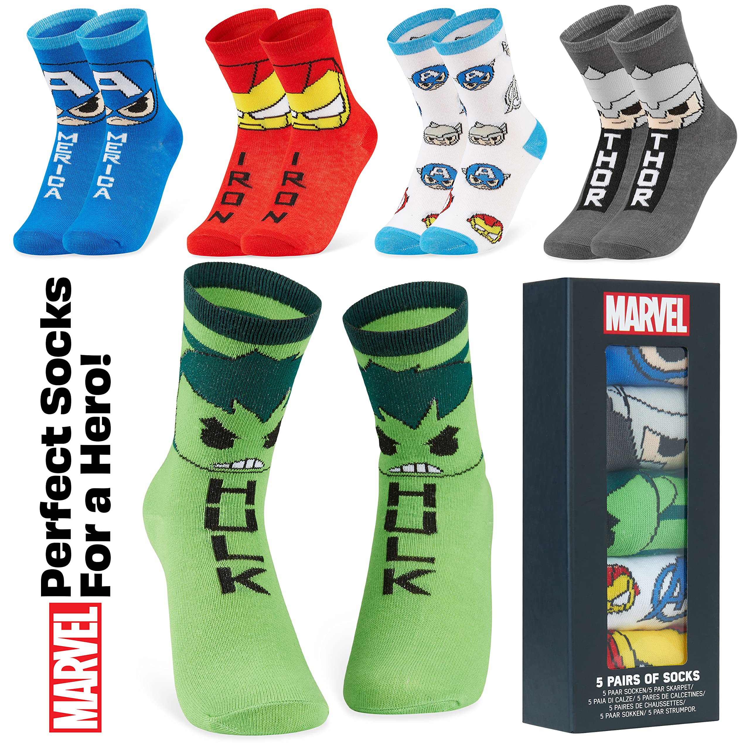 Marvel Skarpetki Boys, wielopak skarpet z superbohaterami Avengers