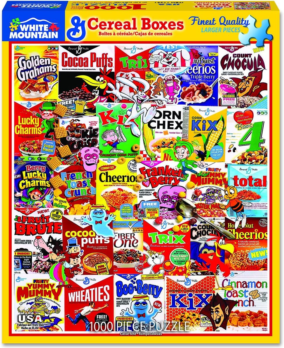 White Mountain Readers Paradise - Cereal Boxes 1000 Piece Puzzle