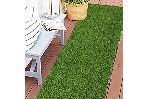SHACOS Extra-Long Outdoor Runner Rug: Lush Artificial Grass Mat for Elevated Outdoor Spaces