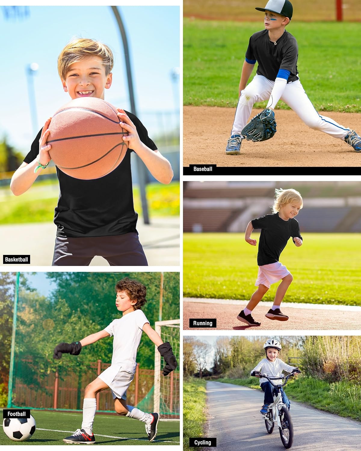 Boys' Compression Shirt, Youth Kids Short Sleeve Basketball Undershirt, Quick Dry Football Athletic Base Layer Tops - Image 6