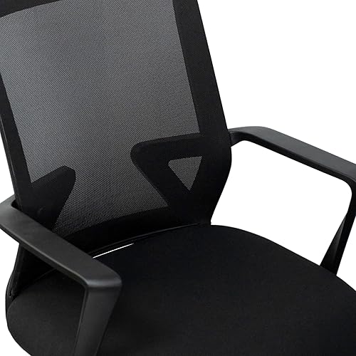 Miniatura 8 de Techni Mobili Silla de oficina ergonómica de malla, silla de trabajo transpirable negra para oficina en casa o estudio con altura e inclinación