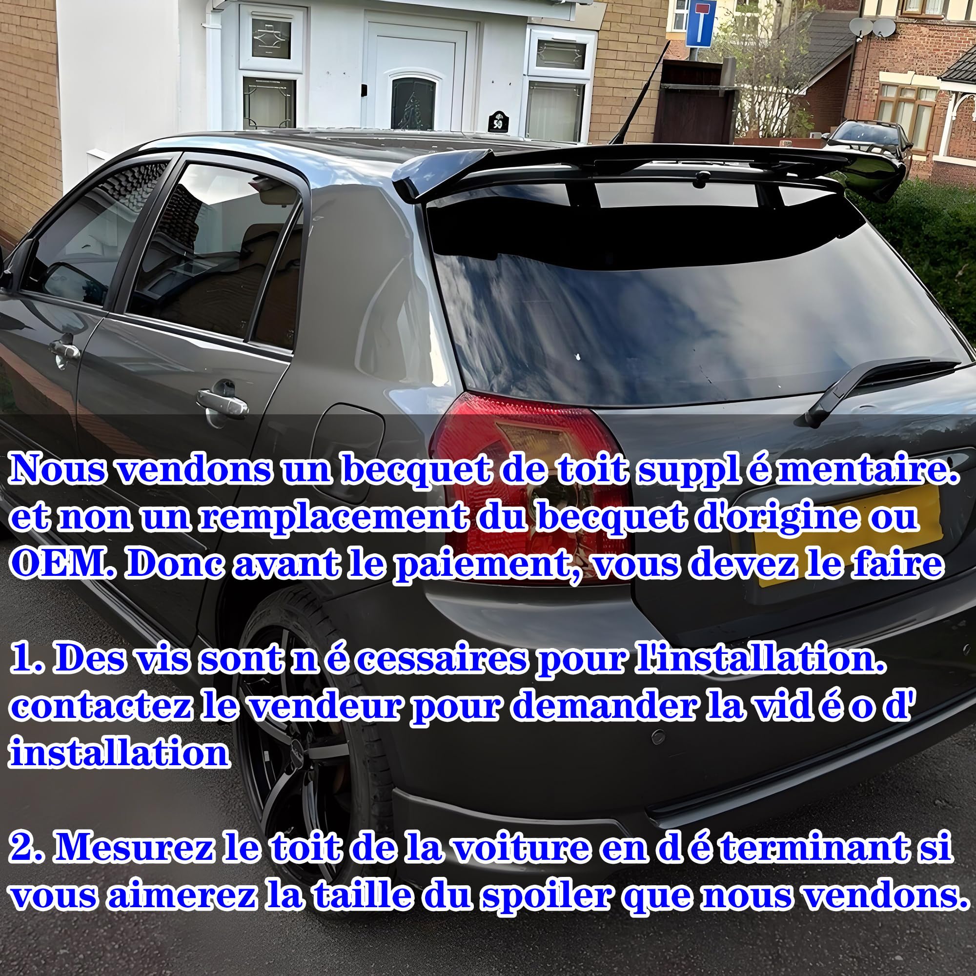 MUTUSAISI Aileron becquet arrière Spoiler pour Renault Clio II III IV V 2000-2023 de Coffre Aile de Toit Hayon Wing Accessoires (Noir Brillant)