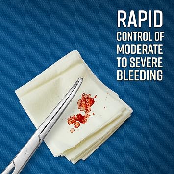 ASA TECHMED Hemostatic Gauze, Wound Dressing for Fast Bleed Control and Natural Healing, Biocompatible and Biodegradable, 1 Pack
