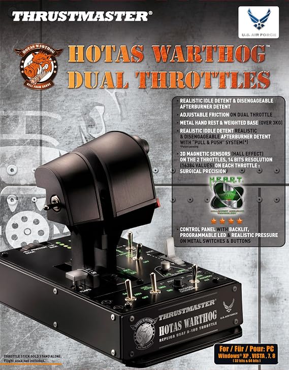 国内正規品Thrustmaster スラストマスター デュアルスロットル HOTAS Warthog Dual Throttles PC 対応 フライトシミュレーター 3D磁気センサー Warthogフライトスティック対応 国内正規品1年間メーカー保証