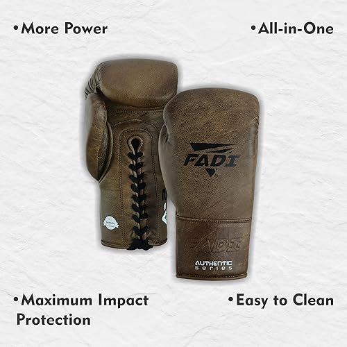Miniatura 4 de Authentic Series A2 - Guantes de boxeo unisex con cordones, piel de vaca auténtica, óptimos para boxeo, artes marciales, artes marciales y sparring
