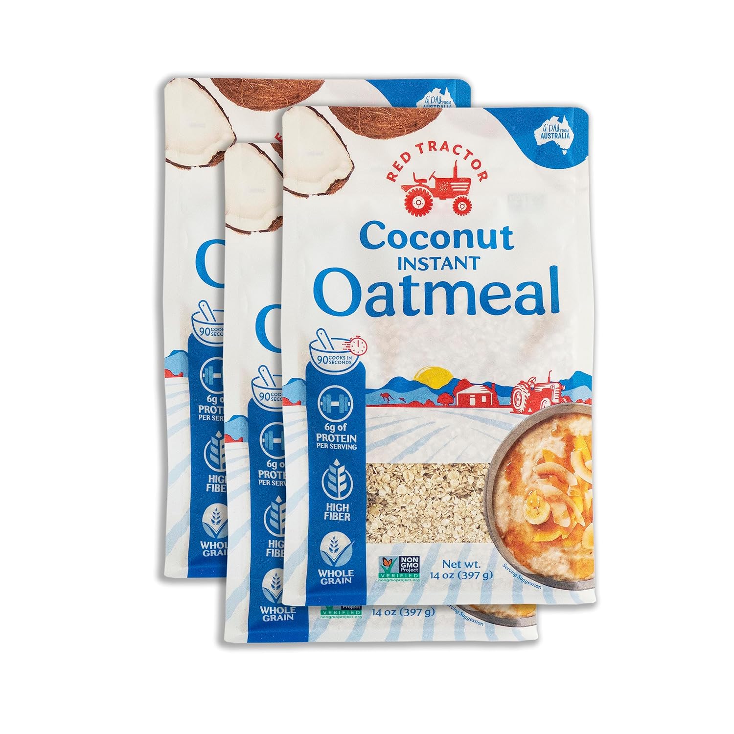 Red Tractor Creamy Style Coconut Instant Oats 400g 1 Pack (1 Pack)