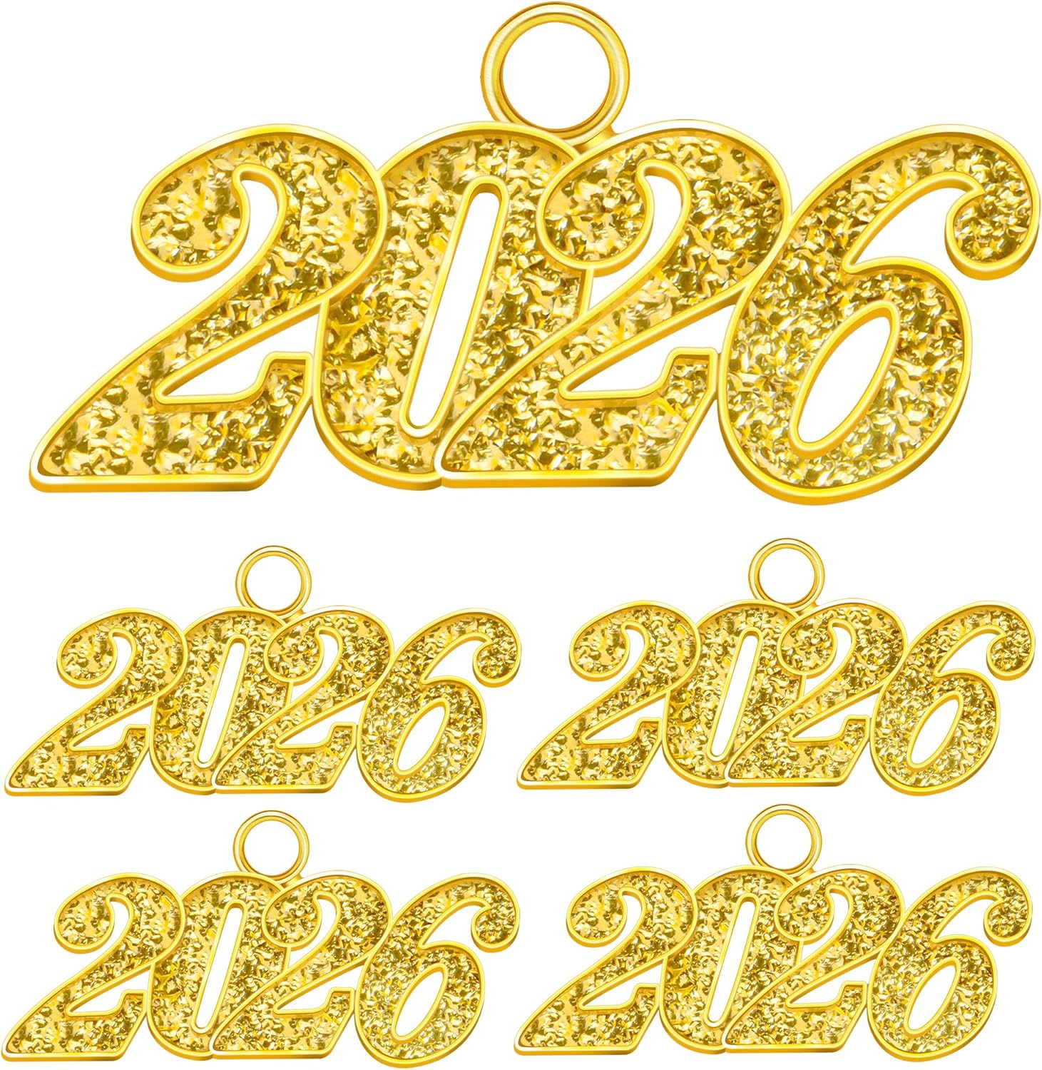 2026 Charms, 5 PCS Gold Graduation Tassel Charm, Charms for Graduation Cap, Graduations Cap Tassel 2026 Year Charm for Graduate Hats Graduations Decorations 2026-gold-5pcs