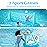 JOYIN XL Inflatable Pool Float Set, 125\'\' Volleyball Net & Basketball Hoops, Extra Large Floating Swimming Game Toy for Kids and Adults, Summer Floaties, Volleyball Court|Basketball, XL-Blue, Cyan
